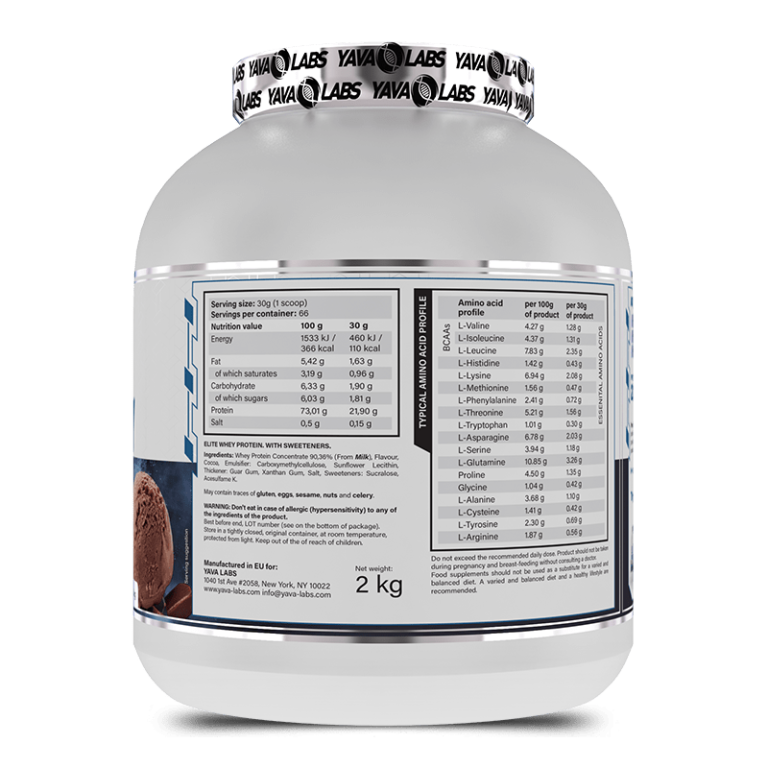 Yava Labs Elite Whey Protein Ice Coffee 2kg - Front