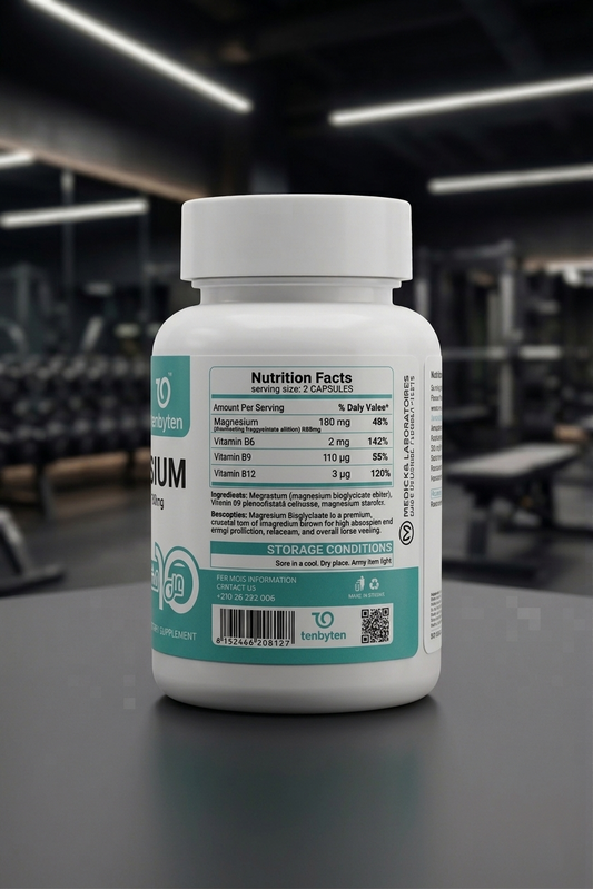 Magnesium Bisglycinate Albion® 180mg + Vitamin B6 60-Capsules