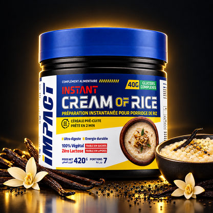 Cream of Rice Vanille sur fond noir