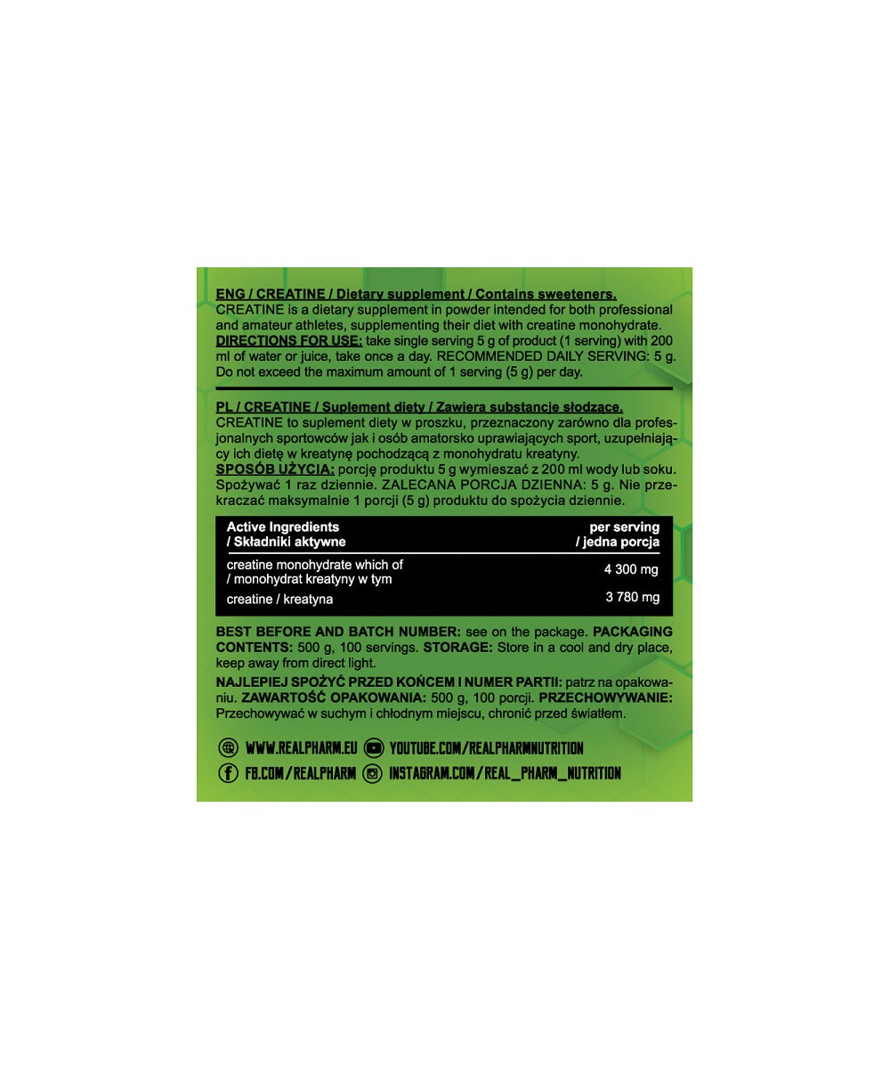 Creatine monohydrate - Real Pharm