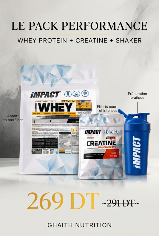 Ghaith Nutrition poster with a smaller shaker and premium grey background