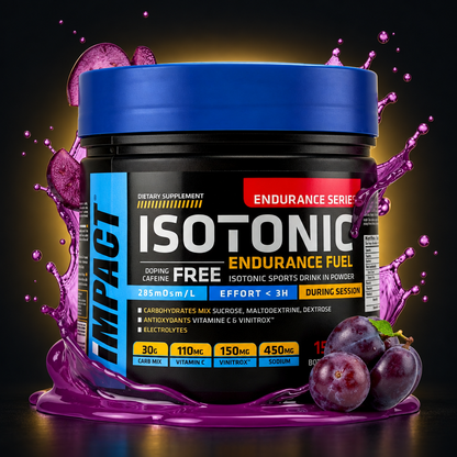 IMPACT Isotonic Endurance Fuel 480G على خلفية سوداء مع لمسة ذهبية